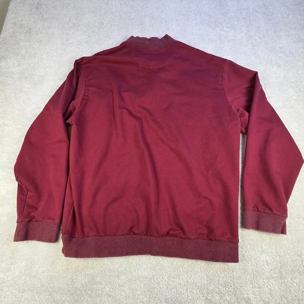 Horn Legend 1/4 Zip‎ Pullover Mens Large Burgundy Supima Cotton Spandex